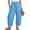 Light Blue #1, variant on Linen Pants Women Petite Wide Leg Summer Striped Elastic Waist Drawstring Pants Tapered Baggy Harem Trousers with Pockets Brown 2XL