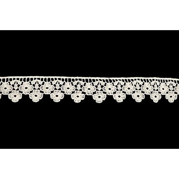 Altotux 1.25" White or Ivory Venice Vintage Flowers Lace Trim Sold By 2 Yards (Ivory)
