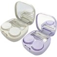 thumbnail image 1 of Howinn 2 Pack Colorful Contact Lens Case, Travel Contact Lens Box with Mirror Tweezers Remover Tool Solution Bottle for Outdoor Office Daily Use, 1 of 7