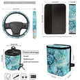 thumbnail image 4 of Jeiento Sea Turtle 12 Pcs Car Seat Covers Set for Men Women, Seat Covers with Steering Wheel Cover Seat Belt Pads Trash Bin Sunglass Pocket Coasters Key Chain Auto Accessory Blue, 4 of 7