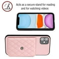 thumbnail image 4 of Allytech iPhone XR Wallet Case with Hand Wrist, PU Leather RFID Blocking Cards Slots Shockproof Stand Feature Bumper Magnetic Closure Slim Shell Phone Case for Apple iPhone XR, Pink, 4 of 7