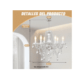thumbnail image 2 of Lampara Xtellar Blanco Colgante Cristal Vintage Elegant Lujoso Moderna 6luz, 2 of 5