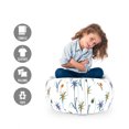 thumbnail image 2 of Flower Storage Toy Bag Chair, Hand Drawn Like Retro Style Sketch of Floral and Herbs on Plain Background, Stuffed Animal Organizer Washable Bag, Large Size, White and Multicolor, by Ambesonne, 2 of 3