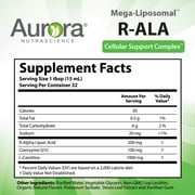 Vida Lifescience Aurora Nutrascience, Mega-Liposoma R-Alpha Lipoic Acid+ 750 mg with Vitamin C 16 oz Liquid