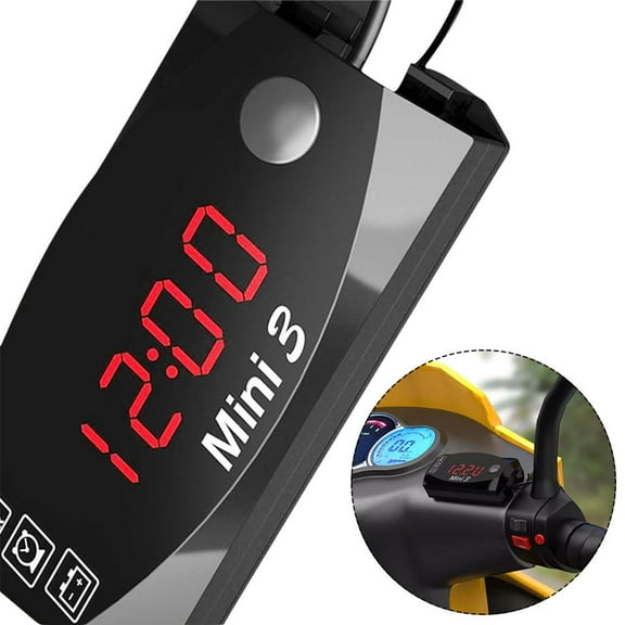 HPDL 3in1 Waterproof LED Electronic Clock Thermometer Voltmeter Motorcycle Refit