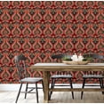 thumbnail image 5 of S4Sassy Paisley Wallpaper - Red Walls Covering, 25" x 360" Self-Adhesive Vinyl Wall Paper, Wallwrap, Easy DIY Walls Covering For Boho aesthetic wall decor, Living Room, Living Spaces, 5 of 9