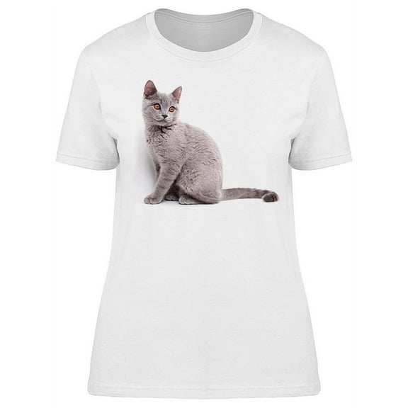 Beautiful Blue British Kitten T-Shirt Women -Image by Shutterstock, Female Medium