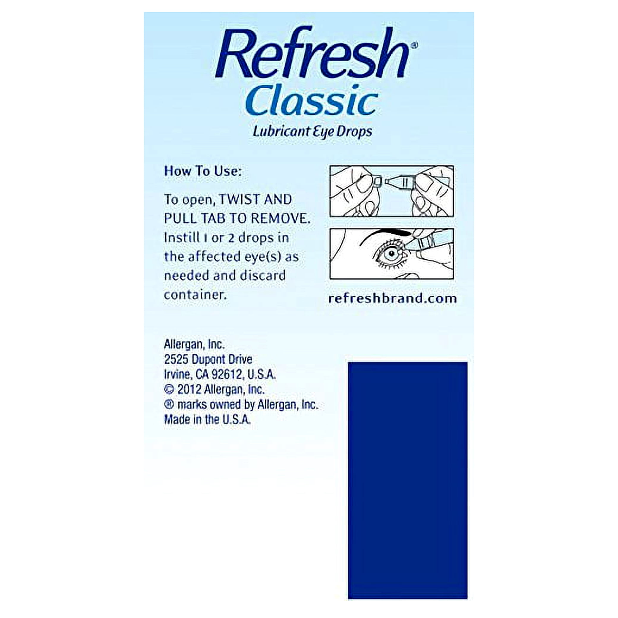 Refresh Classic Lubricant Eye Drops Preservative Free Single Use Vials 50 Count 0.01 fl oz Each