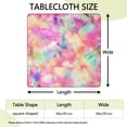 thumbnail image 2 of Colorful Tie Dye Pattern Square Fitted Tablecloth with Elastic Edge,Square Table Cover,Washable Elastic Table Cover for Home Kitchen Party Decor 36"x36", 2 of 6