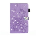 thumbnail image 2 of SaniMore Case for iPad 10th Generation 10.9" 2022, PU Leather Embossed Butterfly Glitter Diamond Cover with Pencil Holder Card Slots All-around Protection Luxury for iPad 10th Gen, Purple, 2 of 7