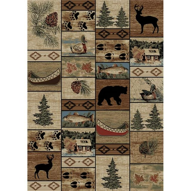 Mayberry Rug AD6578 8X10 7 ft. 10 in. x 9 ft. 10 in. American Destination Mountain Solitude Area Rug, Multi Color