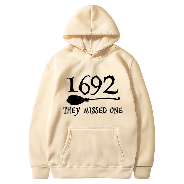 1692 They Missed One Printed Hooded Sweatshirt Loose Top For Women