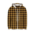 thumbnail image 5 of Fall Flannel Plaid Shirt for Women, Zipper Drawstring Hooded Long Sleeves Jackets, Causal Comfy Daily Blouses with Pockets, 5 of 8