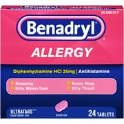 Benadryl Allergy Ultratab Tablets, 24 Count (Pack of 2)