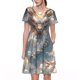 thumbnail image 1 of Easygdp Cool Cloud White Dragon para Vestido Transpirable de Mujer, Vestido Suelto de Manga Corta con Pliegues y Bolsillos para el Verano, 1 of 6