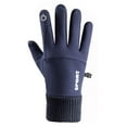 thumbnail image 3 of PMVFHDE Men Women Winter Thermal Windproof Touchscreen Gloves, Grippy Ski Cycling Riding Gloves for Cold Weather Blue，One Size, 3 of 5