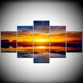 thumbnail image 2 of Pintura de inyección de tinta de alta definición cinco hechizos mar atardecer paisaje pintura al óleo arte de la pared decoración de la lona del hogar pintura core-20*30*2 20*40*2 20*50*1, 2 of 9