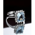 thumbnail image 3 of Beautiful 1.50 Carat blue topaz and diamond halo engagement ring in white gold, 3 of 4