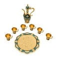 thumbnail image 2 of Vintage Metal Tea Set Coffee Set with Teapot, 6 Cups and Serving Tray Gold, 2 of 7