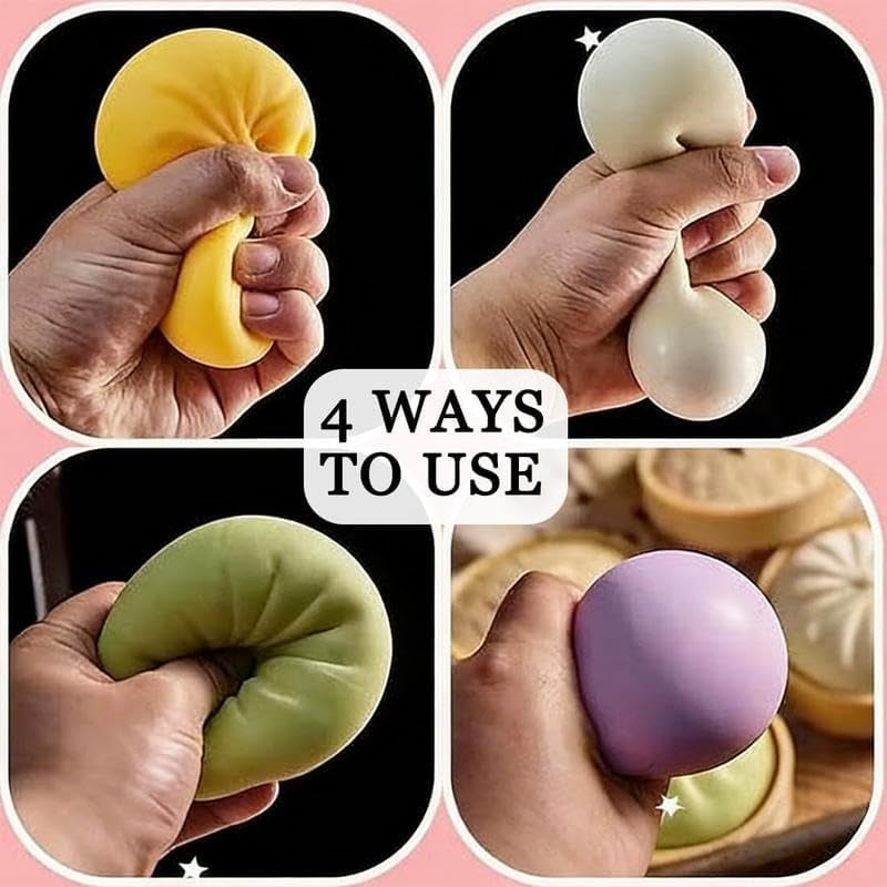 Giant Glitter Dumpling, Giant Dumpling Squishy, Mega Rainbow Dumplings, Cute Anxiety Relief Fidget Dumpling, Soft Squeeze Decompression Dough for Adults