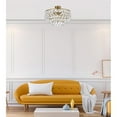 thumbnail image 2 of Maklaine 20" Modern Iron and Crystal Flush Mount in Brass Finish, 2 of 8