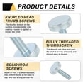 thumbnail image 3 of Uxcell 16 PCS M8x30mm Flat Knurled Head Thumb Screws Solid Iron Fully Threaded Thumbscrew Bolts Fasteners for Lighting and Household Use Electronic Equipment, 3 of 6