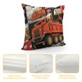 thumbnail image 4 of Excavator Throw Pillow Covers for Sofa Bed Couch,Red Black Cartoon Car Decorative Pillow Covers,Tractor Equipment Truck Pillow Covers,Construction Site Cushion Cases, 4 of 5