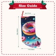 thumbnail image 3 of Lsque 18 Inches Starry Sky Colorful Donut Pattern Christmas Stockings Hanging Ornaments,Knitted Xmas Fireplace Hanging Stocking,Holiday Decoration, 3 of 7