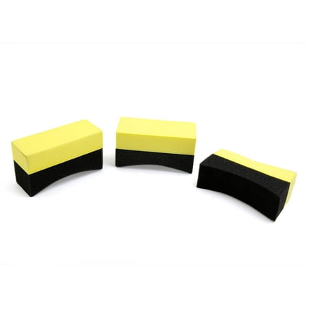 Waxing Polishing Sponge Pads Tyre Clean Brush 3 Pcs U-Shape Tire for Auto Car