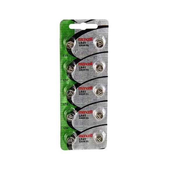 30-Pack LR41 / AG3 Maxell Alkaline Button Batteries