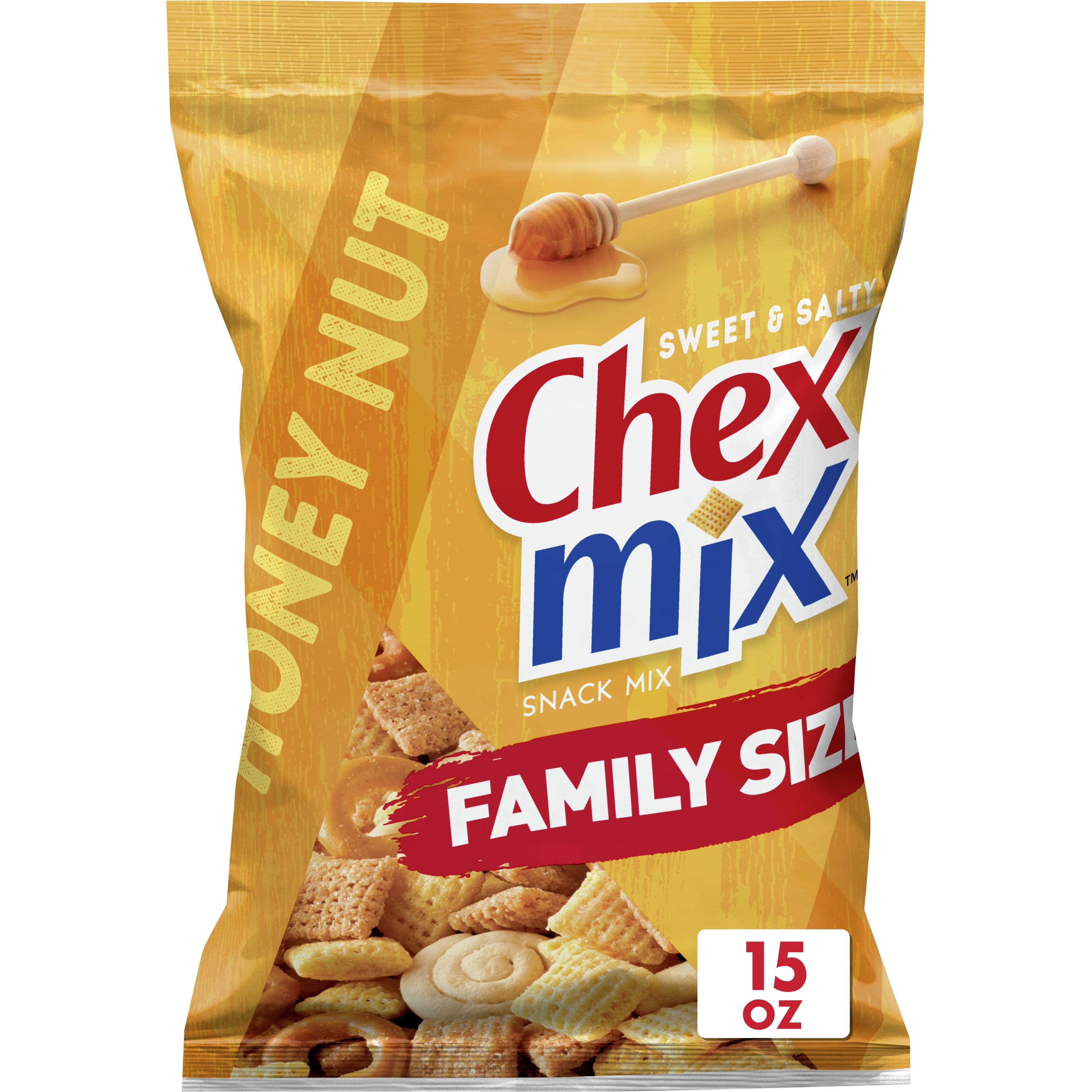 (2 pack) Chex Mix Honey Nut Sweet & Salty Snack Mix, Family Size, 15 oz Bag