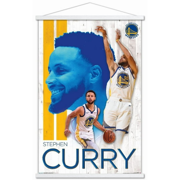 NBA Golden State Warriors - Stephen Curry 19 Wall Poster, 22.375" x 34" Framed