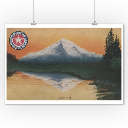 Mt. Hood, Oregon - San Francisco to Portland Railroad Route (9x12 Art Print, Wall Decor Travel