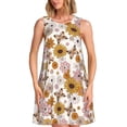 thumbnail image 1 of Balery Sunflowers And Butterflies Vestidos de verano para mujer con estampado: vestido holgado sin mangas, vestido playero informal y cómodo para días calurosos., 1 of 7