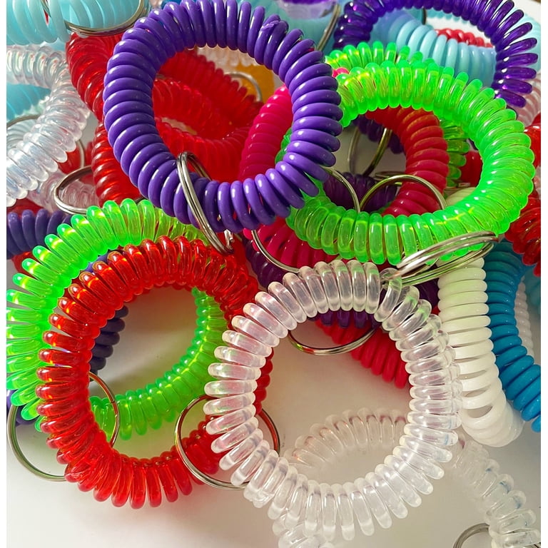 Lot De 10 Bracelets Spirale Clés - Wrist Coil Noir - Pour Clés, Badges - Neuf