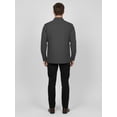 thumbnail image 3 of J. METHOD Men's Long Sleeve Cuban Guayabera Shirt Short Sleeve Button Down Classic Embroidered 4 Pockets Casual Top NEMT118 Charcoal XL, 3 of 4