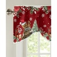 thumbnail image 5 of Christmas Poinsettia Cat Snowflake Window Curtain Living Room Kitchen Cabinet Tie-up Valance Curtain Rod Pocket Valance, 5 of 6