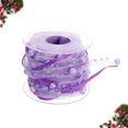 thumbnail image 5 of Tineasur Premium Violet Polyester Wedding Ribbon Band for DIY Bouquet and Party, 5 of 6