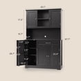 thumbnail image 2 of Aiho 67" Farmhouse Kitchen Pantry Storage Cabinet, Modern Coffee Hutch with Doors, Shelves & Microwave Stand, Cupboard for Dining Room - Black, 2 of 6