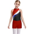 thumbnail image 6 of iiniim Kids Girls Sleeveless Gymnastics Leotard Unitard Tumbling Biketard with Shorts Matching Hair Scrunchie Set Red 16, 6 of 7