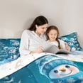 thumbnail image 5 of Feelyou Cartoon Cute Snowman 01, Blue Xmas Tree Twin Comforter Sets, Merry Christmas Reversible Bedding Set, Super Cozy Room Decor,2-Piece, 5 of 8