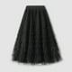 thumbnail image 2 of Falda vintage de malla con volantes hasta la pantorrilla para mujer - Falda tutú plisada de corte A y cintura alta (tallas M-L), 2 of 4
