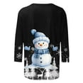thumbnail image 4 of ZRGHAOYLQ Christmas 3/4 Sleeve Shirts for Women Christmas Snowman Print Shirts Christmas Basic Shirts Tops Loose Crewneck Pullover for Christmas Gifts, 4 of 5