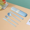 thumbnail image 4 of 4Pcs Dinnerware Fork Chopstick Cutter Spoon,Food Grade Material Portable Tableware Set with Storage Box for Outdoor, 4 of 9