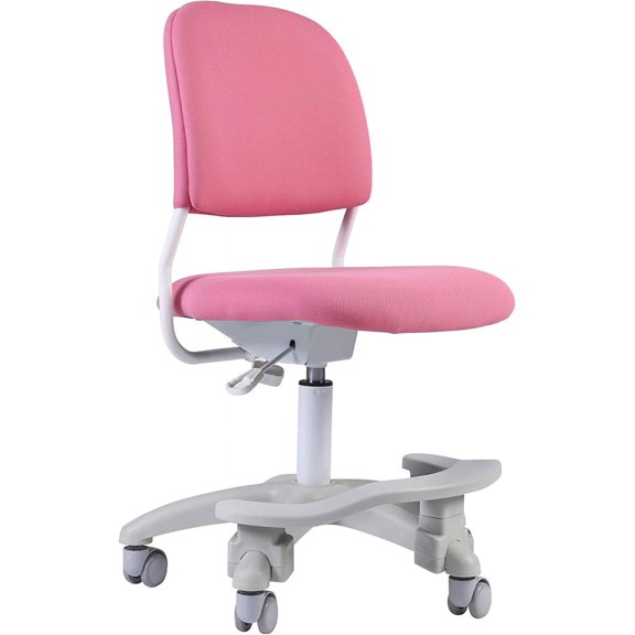 Ergonomic Kids Desk Chair, Girl's Child's Children Student Study Office Computer Chair, Adjustable Height and Seat Depth, Detachable Footrest and Lumbar Support (Pink, W/Chair Slipcovers)