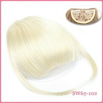 Nvzi-a Clip in Bangs, Synthetic French Bangs Hair Clip, Fake Bangs Fringe with Temples Hairpieces for Women Natural Curved Bangs Clip in Hair Extensions for Daily Wear，White Blonde