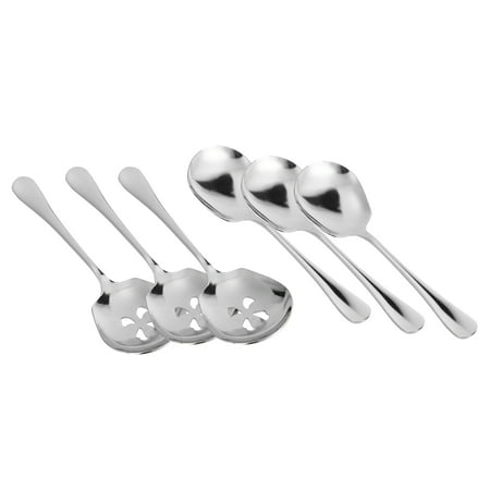 

Dinner Spoon Set Stainless Steel Buffet Banquet Spoon Catering Restaurant Service Tableware 6 Pieces