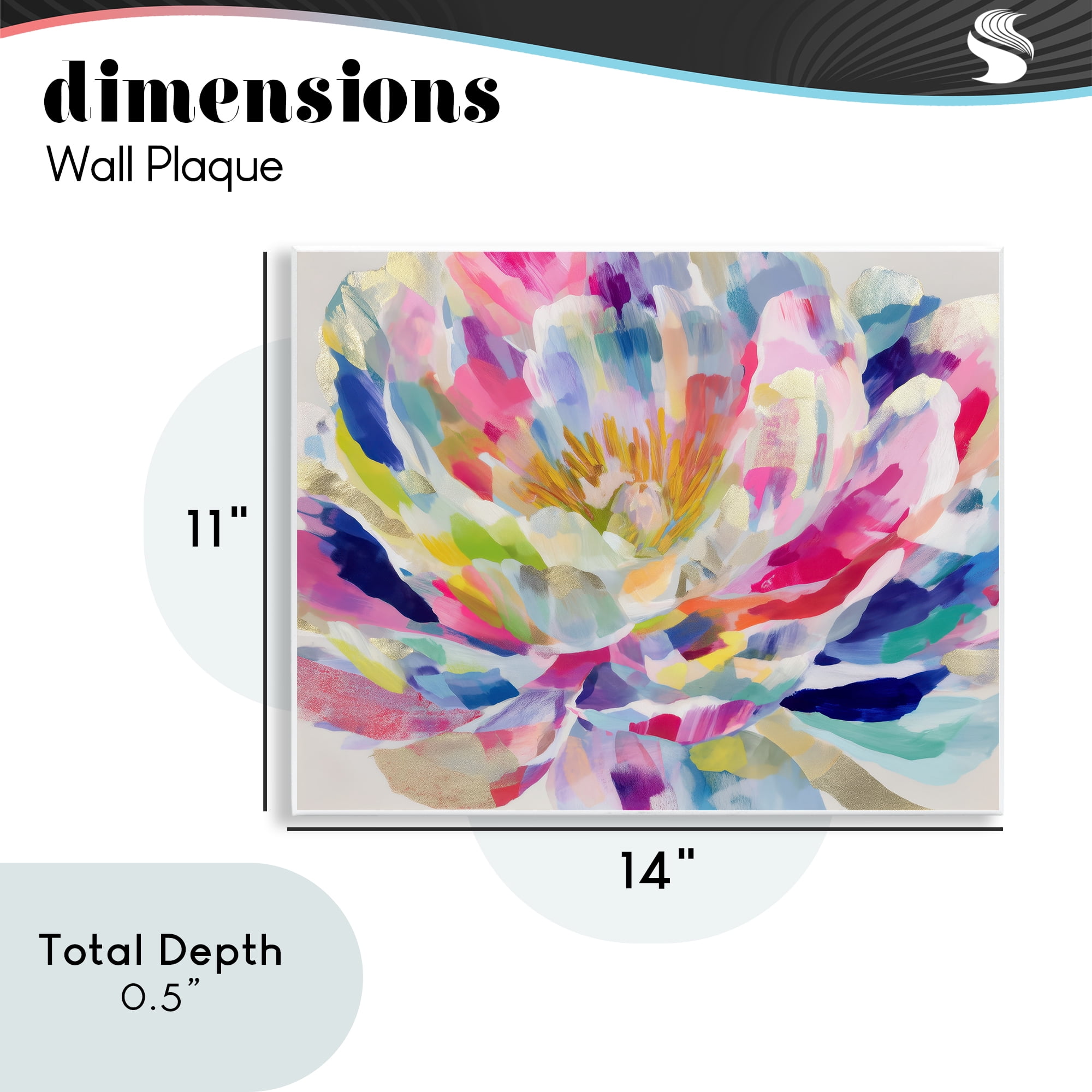 Stupell Industries Dahlia in Pink & Blue Wall Plaque Art, design by Chromatic Storm Studio