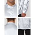 thumbnail image 6 of Lars Amadeus Men's Satin Band Collar Long Sleeve Slim Fit Solid Dress Shirts, 6 of 6