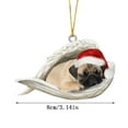 thumbnail image 4 of Luxcidy Sleeping Angel Christmas Flat Acrylic Ornament Memorial Gift, Dog Ornaments for Christmas Tree, Christmas Decorative Dog Pendant Pendant Christmas Tree Decorative Accessories Props(A), 4 of 5